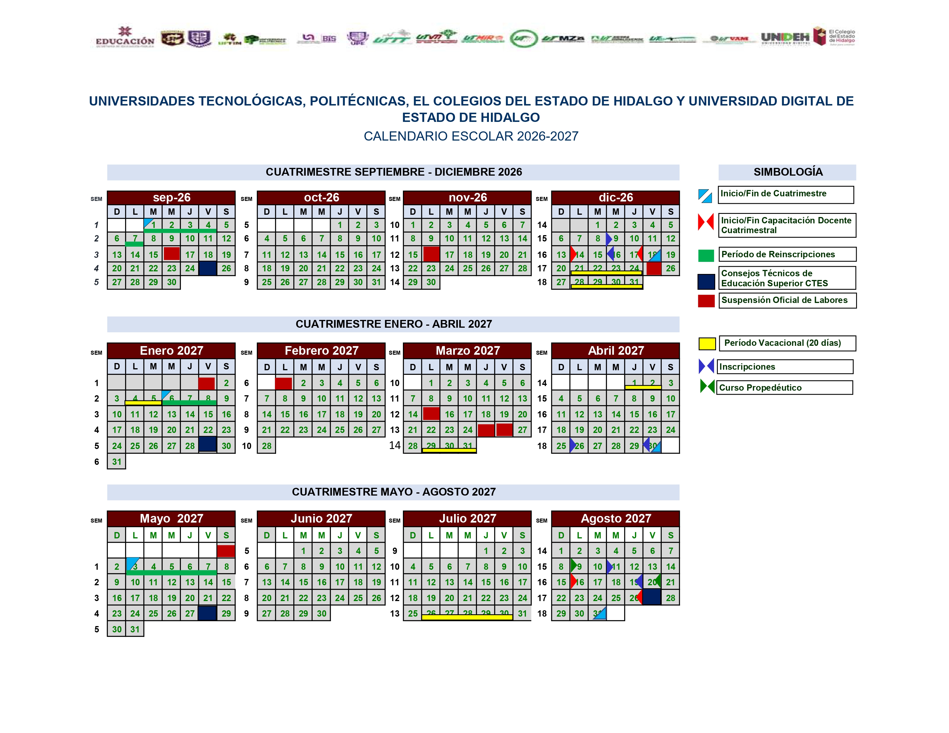 Calendario UTMiR