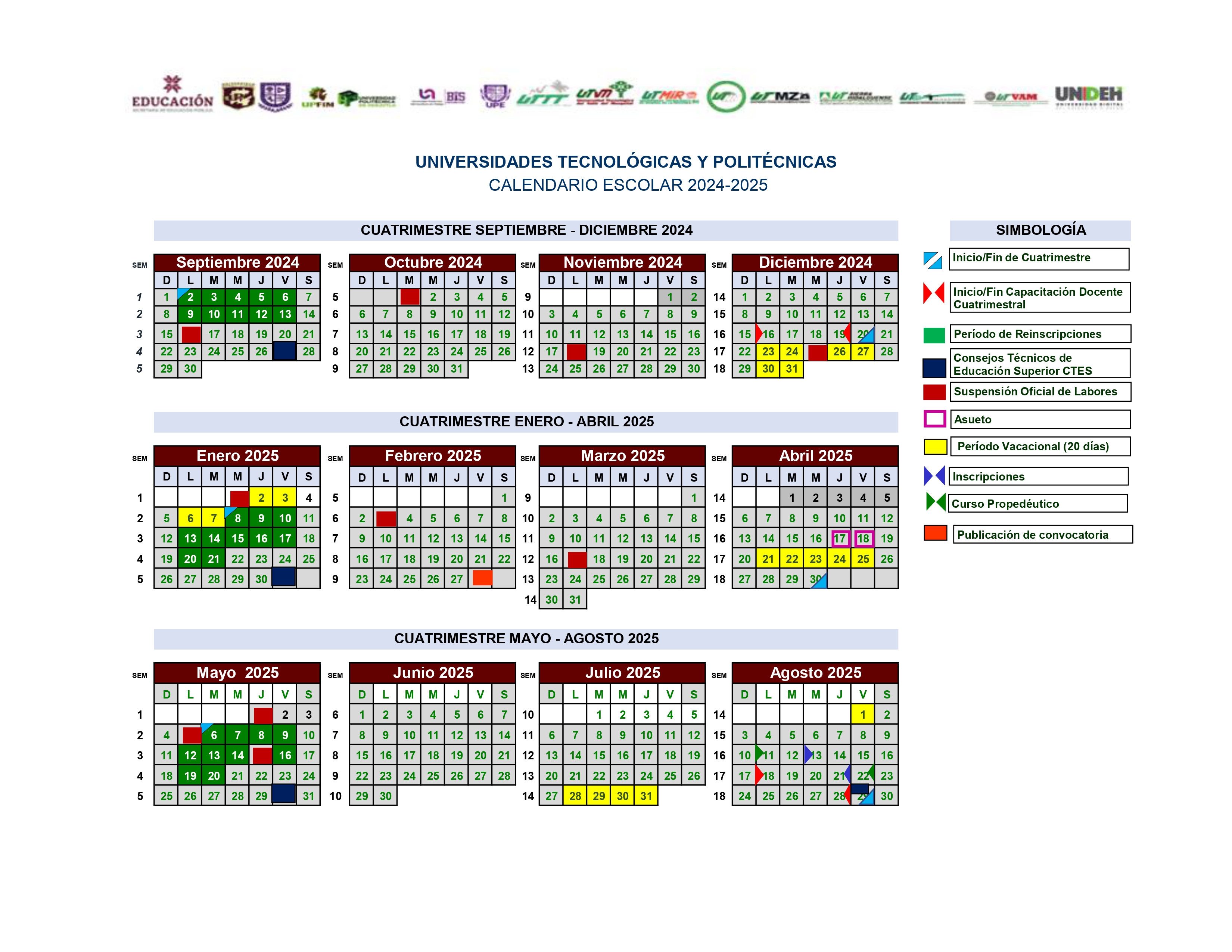 Calendario UTMiR